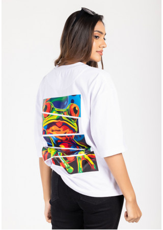 PRINTED FROG WHITE T SHIRT